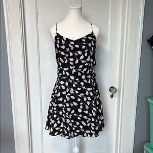 LOFT Black and White Spaghetti Strap Mini Sun Top and Skirt